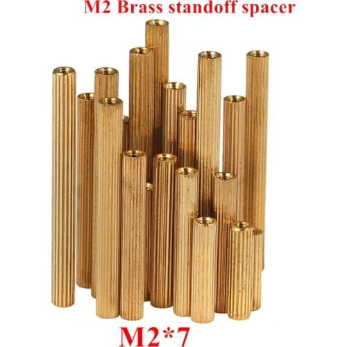 200pcs M2*7 Brass standoff spacers Round brass pillar Thread M2 Female female Spacing Screws
