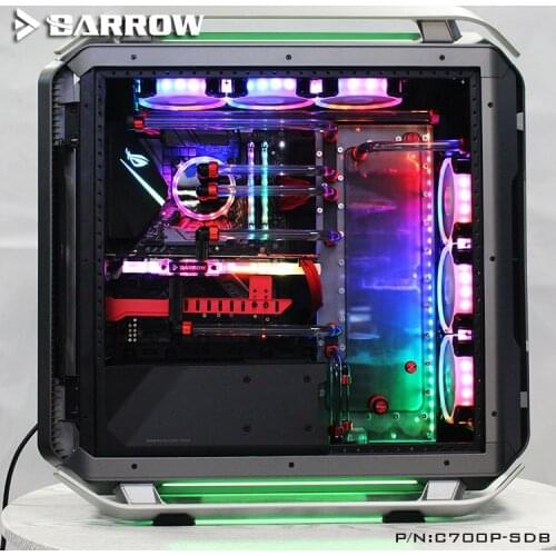 Barrow Acrylic Board as Water Channel use for Cooler Master C700P Computer Case use for Both CPU and GPU Block RGB Light to AURA
