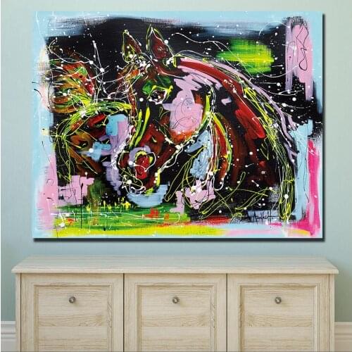 Large size Printing Wall Oil Painting Abstract Graffiti Art Wall art canvas prints pictures for living room and bedroom No Frame