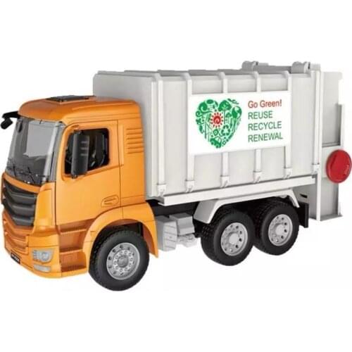 Electronic High Simulation Large Size Garbage Sorting Truck Movable Lifted Front Openable Sanitation Garbage Car With 6 Ashcan