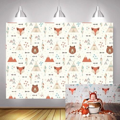 Jungle Newborn Animals Birthday Artistic Photo Background Supplies Props Wild Children Portrait Photography Backdrop Fox Bear