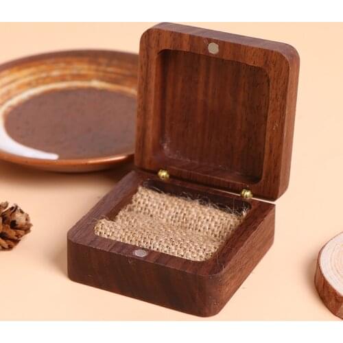 Walnut Wooden Vintage Lock Treasure Chest Jewelery Storage Box Case Organiser Ring Gift Foldable Mini Wood Box Trinket Jewelr
