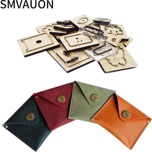 SMVAUON Leather Square Coin Purse Diy Knife Molds Wooden Die Cutting Diy Scrapbooking Suitable For Die-cutting Machines