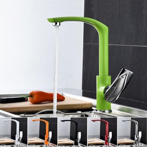 Kitchen Faucet 6 Colors Brass Kitchen Sink Faucet Copper Swivel Kitchen Sink Mixer Tap Crane Faucet Hot and Cold Cocina Torneira
