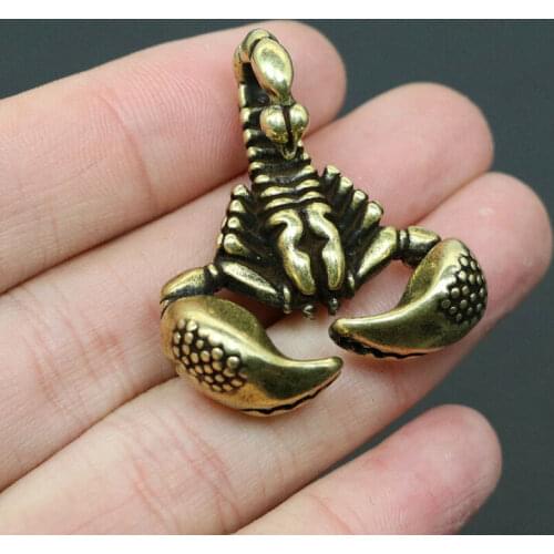 Handmade solid scorpion keychain brass pendant
