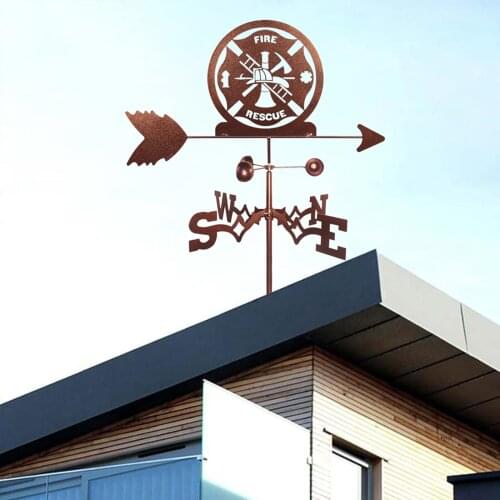 European Style Retro Iron Weather Vane Wind Direction Indicator Round Shaped Garden Yard Cupolas Barn Stakes Decor Accessory