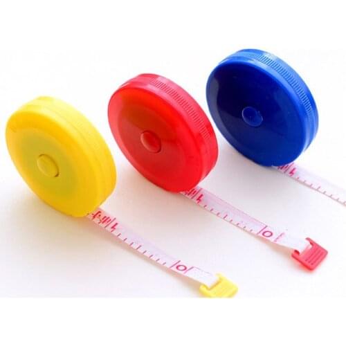 Mini Meter Ruler Automatic Retractable Tape Measure Multi-purpose Dual Sided Plastic Tape Sewing Tools With Random Colors