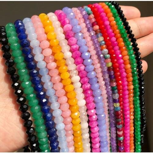 Natural Pink Black Austria Crystal Glass Faceted Rondelle Beads Loose Spacer Beads For Jewelry Making DIY Bracelet 6x5mm/3x4mm