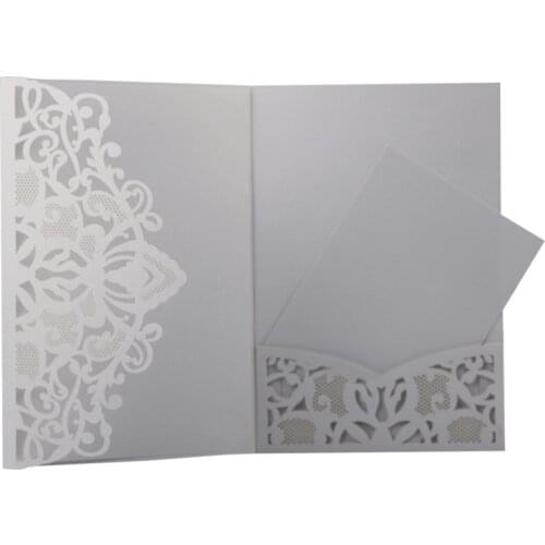 50pcs Blue White Laser Cut Wedding Invitation Card Hollow Greeting Card Elegant Customize Business With RSVP Card Party Supplies