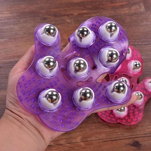 Glove Massager Palm Shaped Hand Massage Manual 9 360-degree-roller Mental Roller Ball Blue by Outton Boby Massage Glove
