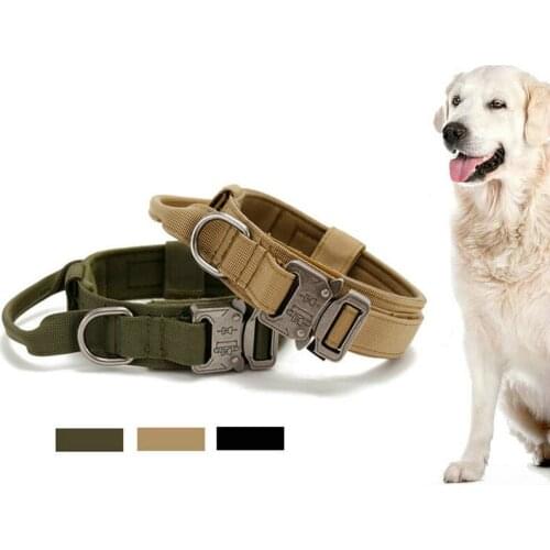 Durable Big Large Dog Collar Strong Force Pet Training Belt Outdoor Adjustable Alloy Neck Strap Anti-Bite Product For Dog