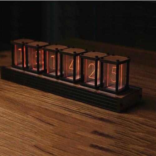 RGB pseudo-glow tube Retro art clock,LED Quasi Diy digital clock,LED Glow desktop creative ornaments DIY Clock kit,F19393