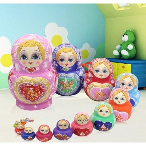 15pcs/set Russian Wooden Dolls 15 Layer Dry Basswood Handmade Matryoshka Doll Nesting Toys Kid Gift Nesting Toys