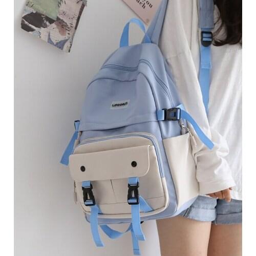 Candy Color School Backpack Bag 2021 New Women Backpacks for Teenagers Female Shoulder Waterproof Travel Bags Ruckpack Ladies