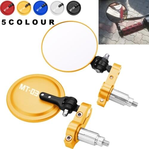 CNC Aluminum Motorcycle 7/8" Handle Bar End Side Mirrors Foldable 3 Inch Round Rearview Side Mirrors For Yamaha MT-03 MT03 mt 03