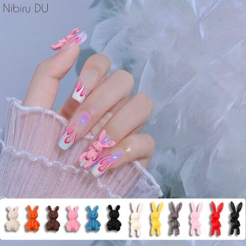 Halloween Nail Decoration New Resin Sweet Funeral Skull Rabbit 3D Design Nail Art Accessories Parts Decoration Supplies