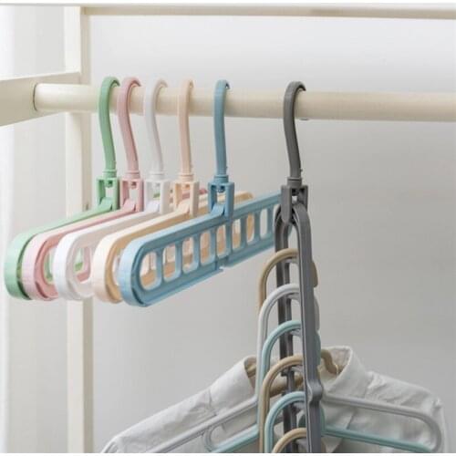 9 Holes Magic Clothes Hangers Closet Organizer Space Saving Clothes Rack Multi-function Folding Clothes Plastic Drying Rack