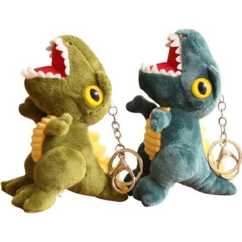 High quality cartoon dinosaur plush toys key chains small pendant hangings kids toys Christmas birthday gifts