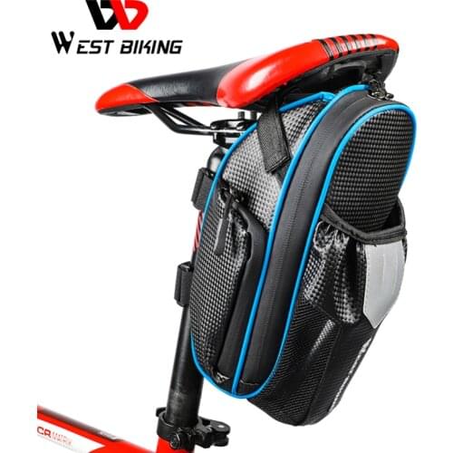 WEST BIKING MTB Bike Waterproof Rear Bag Bicycle Accessories Bike Saddle Bag with Water Bottle Pocket Cycling Rear Seat Tail Bag
