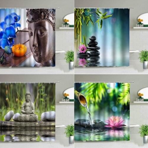 Buddhism theme Bath curtain curtain Shower curtains Shower curtain bathroom Bathroom curtains Bathroom Shower curtain Bathroom