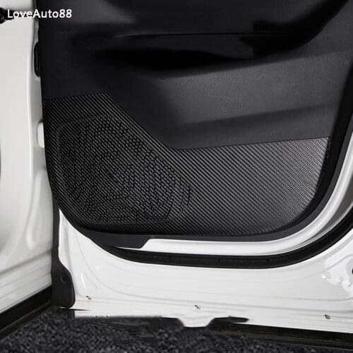 Car Carbon Fiber Leather Door Protector Pad Anti Kick Anti-dirty Pad Mat Cover For Mazda CX5 CX-5 2021 2017 2018 2019 2020 2021