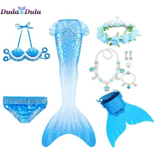 Girls Mermaid Tail Swimming Dresses Cosplay Costume Beach Clothes Little Mermaid Costume Party Childrens Swimsuit Mermaid Party