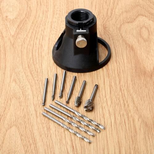 11x HSS Wood Milling Burrs with Drill Carving Drill Dedicated Locator with Drill Bit for Dremel Rotary Tools Dremel Accessories