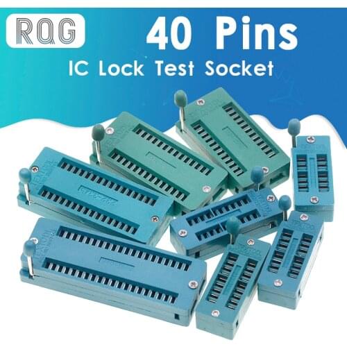 14 16 18 20 24 28 32 40 P Pin 2.54 MM Green DIP Universal ZIF IC Socket Test Solder Type IC lock seat zif socket