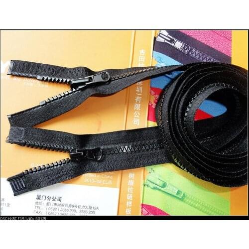 175cm 1piece 5# double sliders zipper resin zippers for sewing tent sofa jacket zipper black free shipping