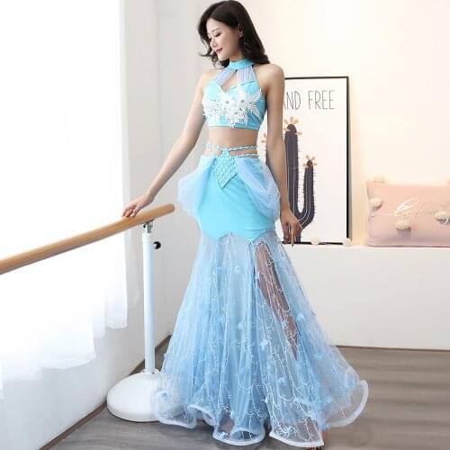 2 Pcs/Set Bellydance Costume For WomenS Fairy Long Dress Set Oriental Bollywood Performance Clothing Ladies Belly Wear DL4579
