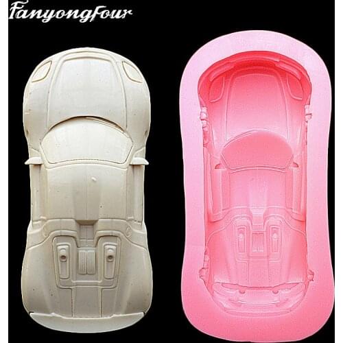 3D red sports car cake mold silicone mold chocolate gypsum candle soap candy mold kitchen baking free shipping