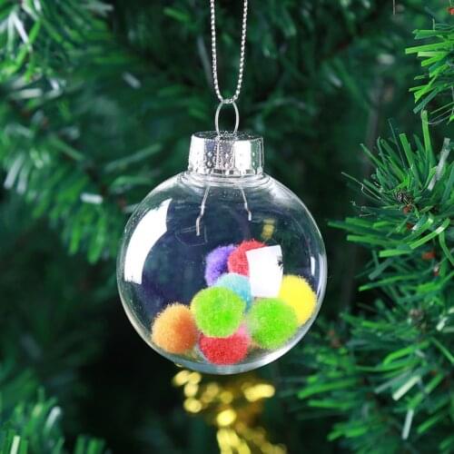 5Pcs Plastic Clear Transparent Christmas Balls Diy Hanging Ball Bauble Ornaments Christmas Decorations For Home Xmas Tree Decor