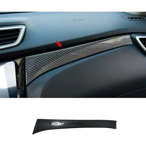ABS Carbon Fibre For Nissan Qashqai J11 Rogue Sport 2014-2020 Accessories Car Central Control Panel Strip Cover Trim Car styling