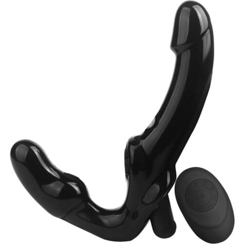 Wireless Remote Lesbian G-Spot Clit Vibrator Dildo Adults Strapless Strap-on Dildo Sex Toys for Couples Double Head Vibrators