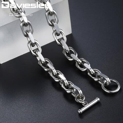 Cable Chain Necklace for Men Stainless Steel Mens Necklaces Dropshipping Wholesale Fashion Jewelry Gift Toggle Clasp 9mm DKN200