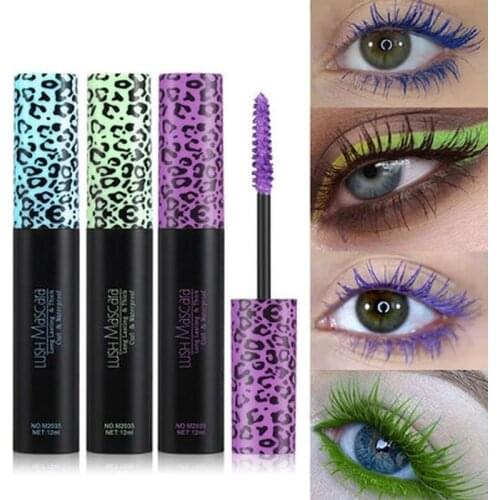 Colorful 4D Mascara Waterproof Lasting Thick Curling Blue Yellow Black Silk Fiber Lash Mascara Eyelash Thicken Color Eyes Makeup