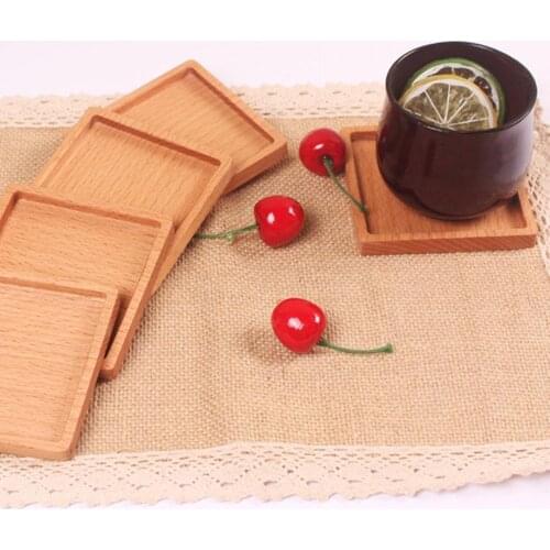 Wooden Coaster Pad Beech Black Walnut non-slip Cup Mat Insulated Teacup Beech Mat For Crafts Wedding Party Decoration 8