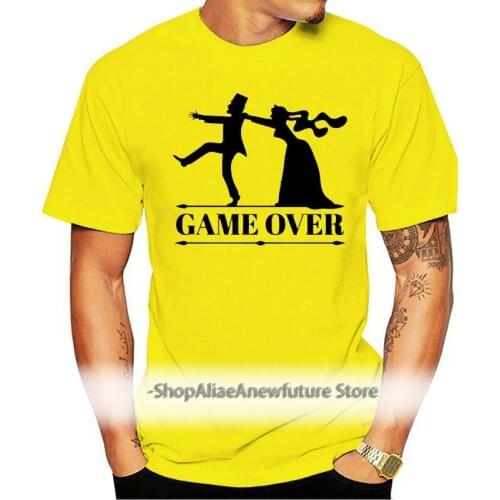 Game over bride groom bachelor bachelorette party T Shirt Funny Tshirt Mens Clothing Short Sleeve Camisetas T shirt