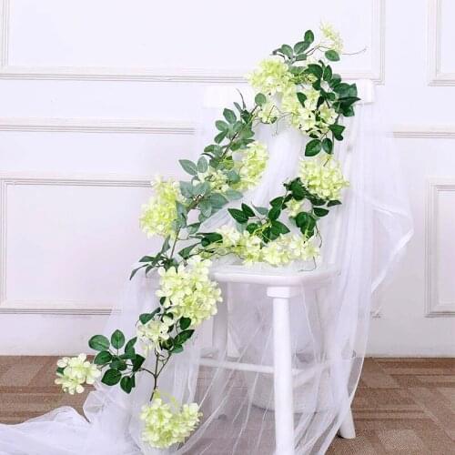 Artificial Flowers Vines Silk Arch Wedding Party Supplies Apple Blossoms Garland Rattan Hanging Garland Home Wreath Decor