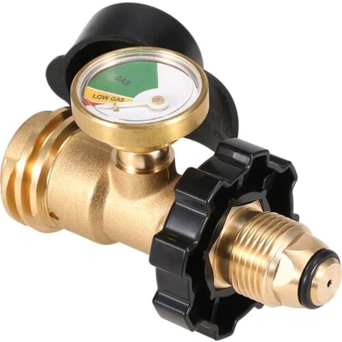 Lixada Propane Adapter Solid Brass Regulator Safety POL Convert to QCC1/Type1 Regulator Hose for gas grill