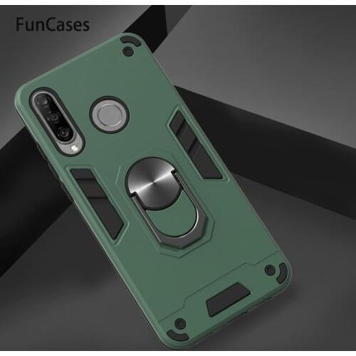 Metal Ring Bumper Magnetic Car Holder Cases For Huawei P40 Lite Estuche Huawei accesorios P30 Lite P20 2019 Silicone Protector
