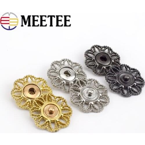 10Pcs Eco-Friendly Flower Metal Snap Buttons Women Clothes Metal Decorative Button Overcoat Sewing Botones Metal Snap Fastener