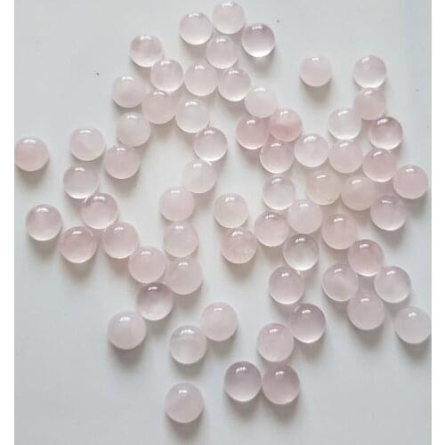 Fashion 6MM 50pcs/lot pink Natural Stone Beads high quality round cabochon bead for ring DIY jewelry making accessories