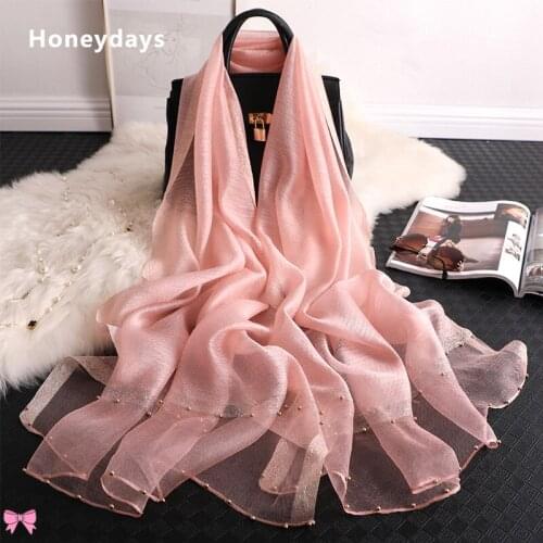 Fashion Solid Color Silk Scarves with Gold Trim Womens All-match Sunscreen Bandanas Artistic Neckerchief Air Conditioning Shawl