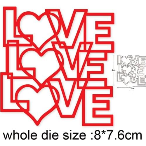 New 2020 Metal dies Layer Letter Love Cutting Dies Stencils For DIY Scrapbooking dies Album Card Paper Decoration Embossing dies