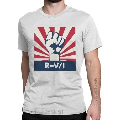 Scientists Washington Men T Shirt Ohms Law Of Resistance Creative Tees Classic Crew Neck T-Shirts Pure Cotton Gift Tops