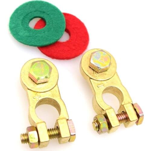 Set of 2 Clamp High quality 300A Battery Terminal Clamp Clips Connector Car Truck Auto Vehicle Parts (positive) and (negative)