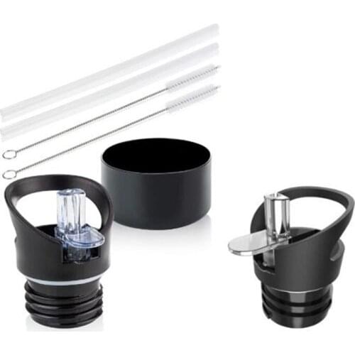 New 1 Set Kettle Straw Cap for Hydro Flask Kettle Straw Cap with Straw and Brush Compatible with Most Sports Water Bottles