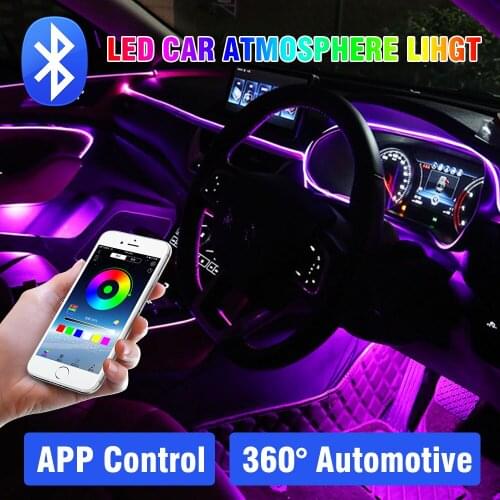 OKEEN 2020 New LED Car Interior Ambient Atmosphere Light Music APP Control RGB Foot Light Backlight 12V LED Door Decorative Lamp