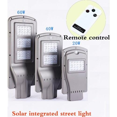 New Solar Street Light Integrated Outdoor Lighting 20W 40W 60W LED Solar Intelligent Lamp Head With Pick arm